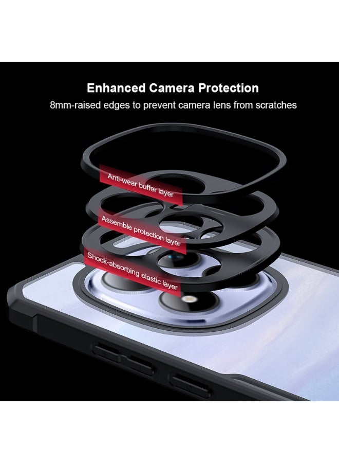 إكسوند غطاء لهاتف شاومي ريدمي نوت 15 برو 5G وشاومي بوكو M8 5G، تصميم حماية لعدسة الكاميرا، إطار مقاوم للصدمات من مادة TPU مع ظهر PC، نحيف وخفيف، مقاوم للاصفرار للاستخدام اليومي. - Image 3