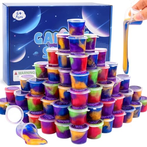 WUJYLY Galaxy Slime Kit with 60 PackEaster Slime Party Favors for Kids Non StickyWetSoft Sludge Toy Mini Slime Bulk for Boys Girl Stress ReliefGoodie Bags Christmas Stuffers - Image 1