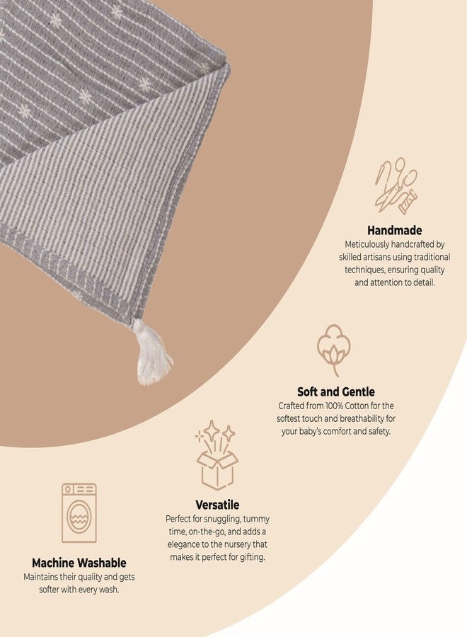 Crane Baby Starlight Luxe Blanket, Soft Cotton Nursery and Stroller Blanket, 100% Cotton, 36" x 36" - Image 2