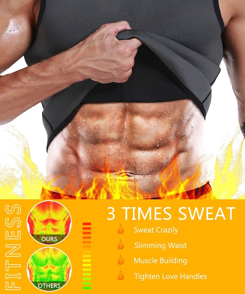NonEcho Men Neoprene Waist Trainer Sauna Vest Gym Hot Sweat Tank Top Workout Shirt Shapewear Body Shaper No Zipper - Image 2