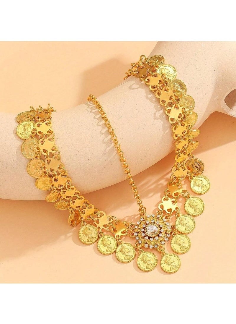 Generic - Headband accessory to celebrate Founding Day, Saudi National Day, and all special occasions with the design of gold chains in the shape of coins - Image 1