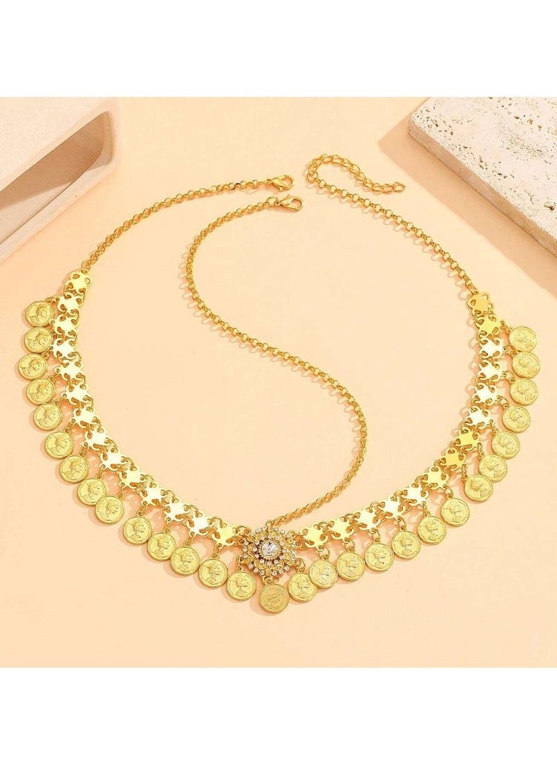 Generic - Headband accessory to celebrate Founding Day, Saudi National Day, and all special occasions with the design of gold chains in the shape of coins - Image 1