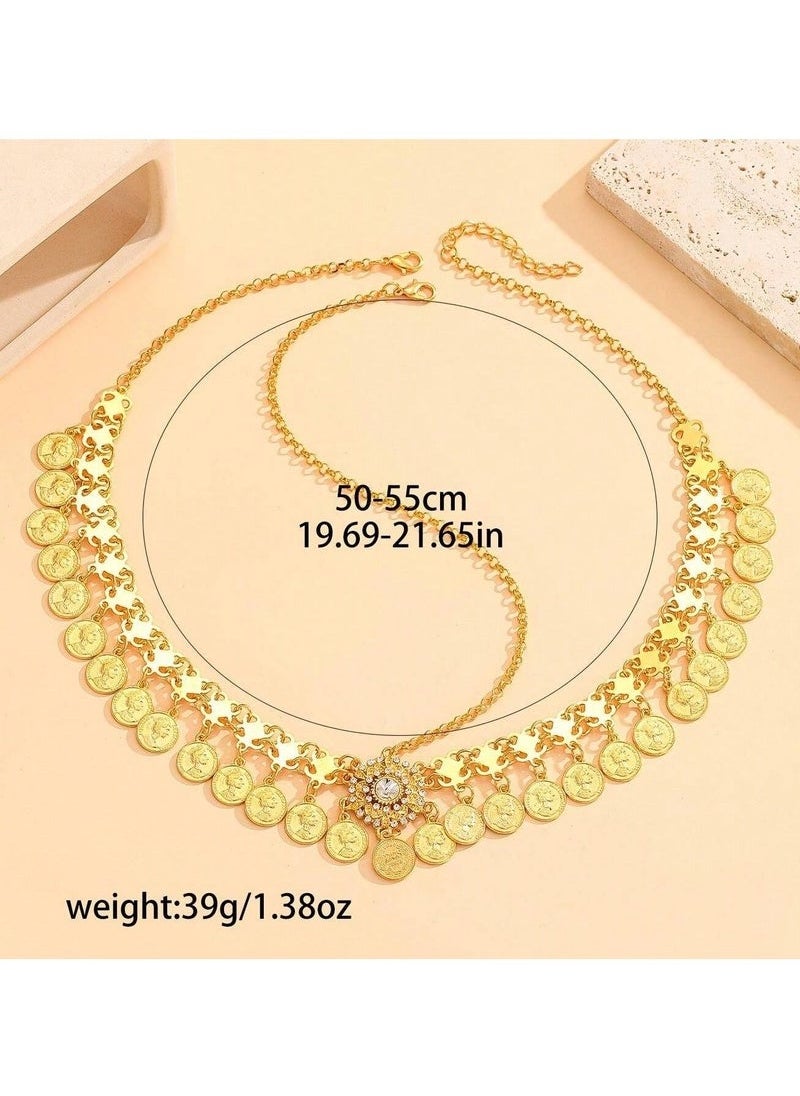 Generic - Headband accessory to celebrate Founding Day, Saudi National Day, and all special occasions with the design of gold chains in the shape of coins - Image 1