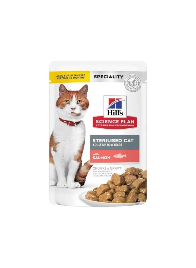 Hill's Science Plan Sterilised Cat Adult Cat Wet Food With Salmon Pouches 85 grams