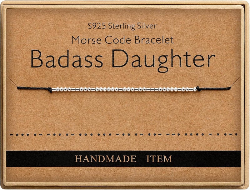 Monily Inspirational Gifts for Women Morse Code Bracelets for Women Funny Bracelet for Friend Funny Gift for Women Sterling Silver Bracelet for Women - Image 1