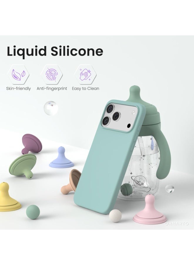 Compatible with iPhone 17 Pro Case, Slim Liquid Silicone 4 Layers Full Covered Soft Gel Rubber Shockproof Protective Phone Case with Anti-Scratch Microfiber Lining - Image 2