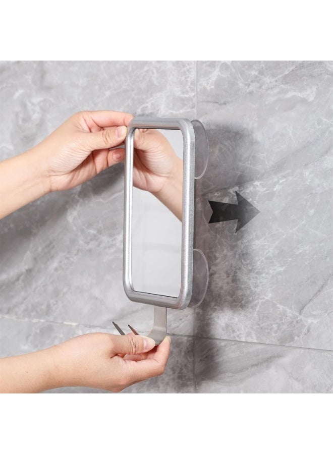 Shower Mirror Fogless for Shaving- with 4 Suctions, Non-Fog Mirror for Shower, Bathroom, Vanity, Bathtub, Razor Holder for Men(Square) - Image 4