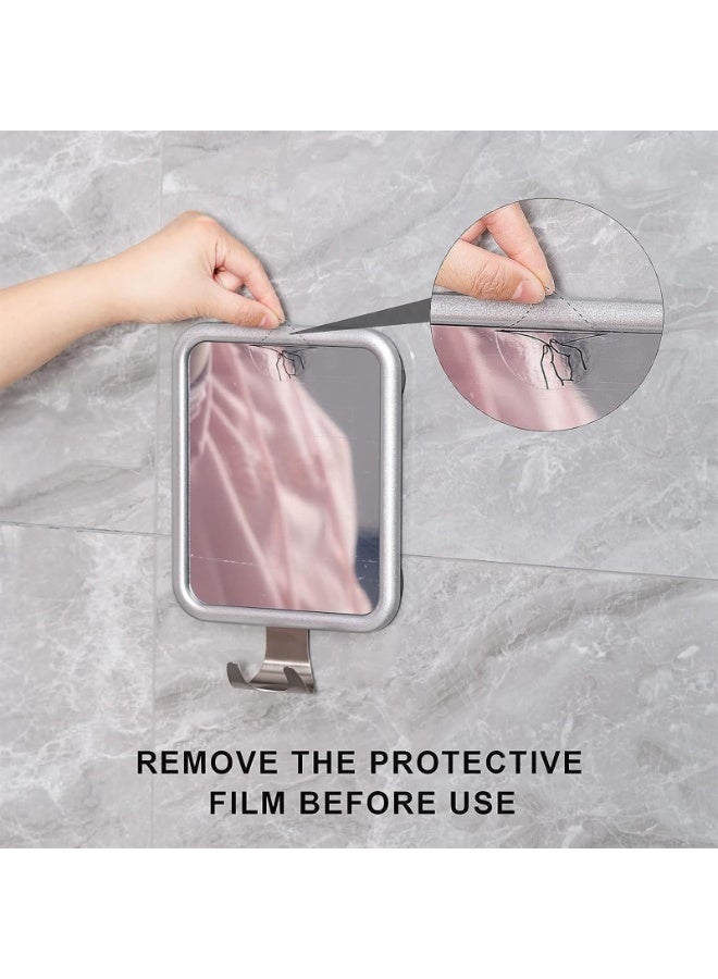 Shower Mirror Fogless for Shaving- with 4 Suctions, Non-Fog Mirror for Shower, Bathroom, Vanity, Bathtub, Razor Holder for Men(Square) - Image 5