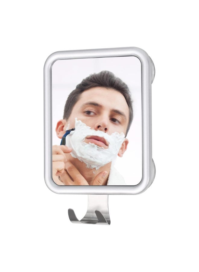 Shower Mirror Fogless for Shaving- with 4 Suctions, Non-Fog Mirror for Shower, Bathroom, Vanity, Bathtub, Razor Holder for Men(Square) - Image 1