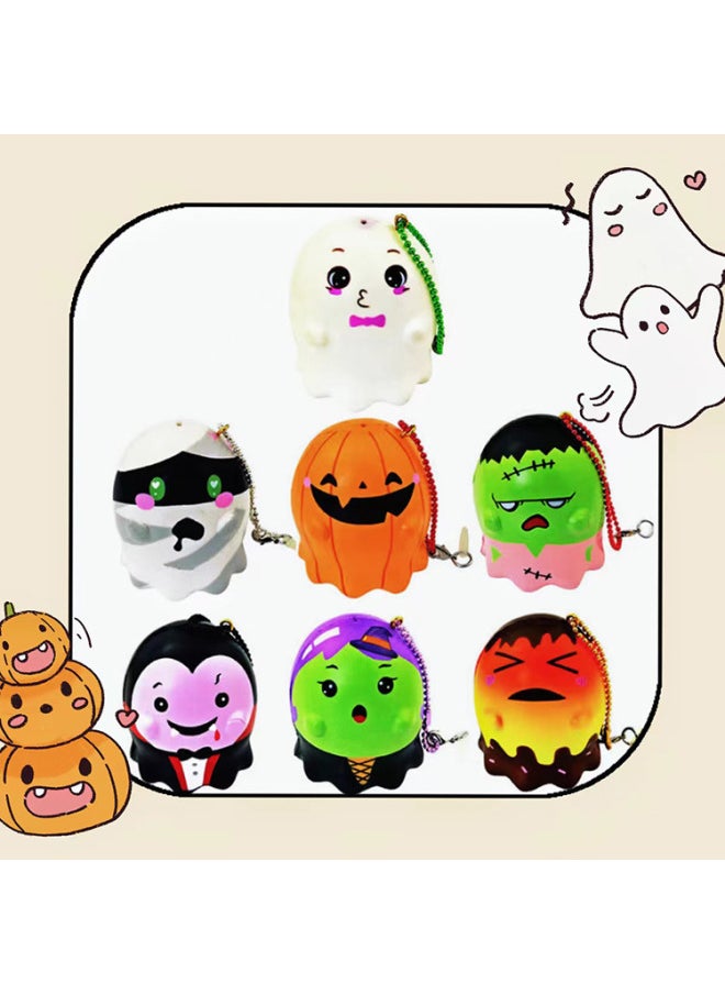 PunimaruPU Foaming Luminous Magnet Cute Slow Squeeze Rebound Simulation Pumpkin Ice Cream Halloween Toy-Color:Ice Cream Ball #4-Specifications:5*5*6cm  - Image 2