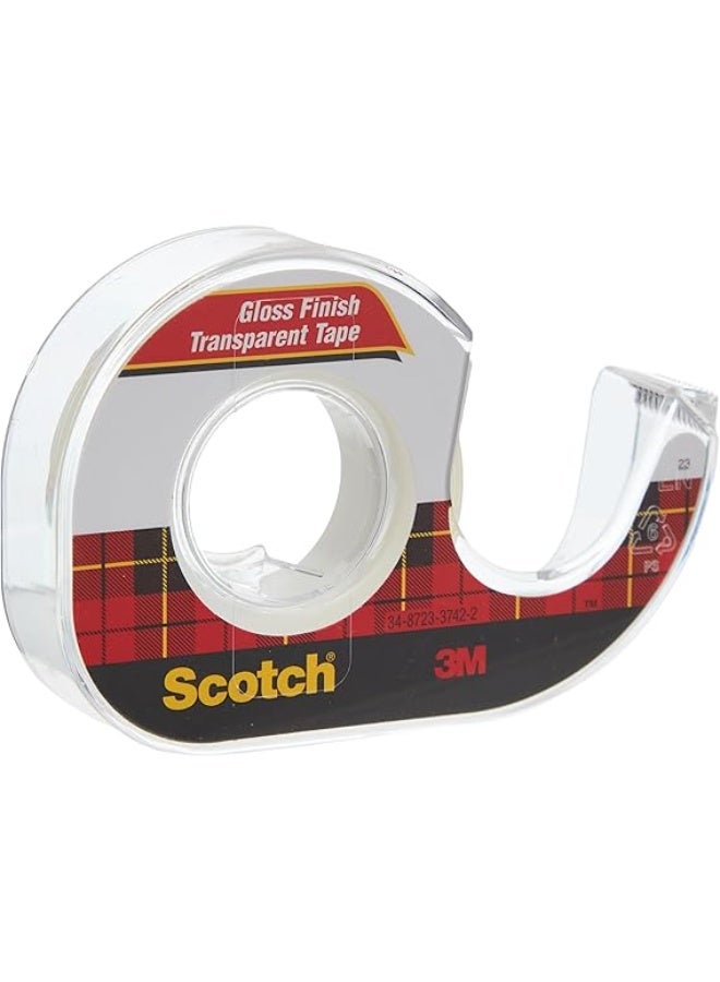 ثري ام شريط لاصق شفاف من سكوتش على موزع، نصف × ٤٥٠ بوصة (١٢ مم × ١١.٤٣ متر)، لفة واحدة/موزع | شريط شفاف | لاصق قوي | دائم | تغليف، إغلاق، وإصلاح | شريط لاصق | موزع شريط لاصق - Image 3