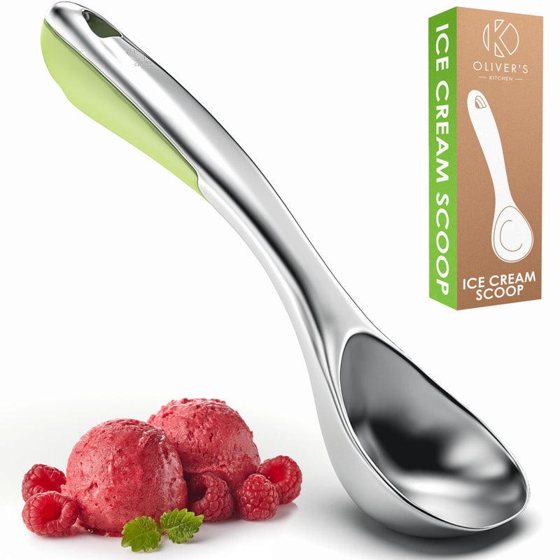 Olivers Kitchen  Ice Cream Scoop  Create Perfect Spheres with Our Heavy Duty Ice Cream Scooper  Comfortable Grip Handle Makes Light Work of Frozen Hard Ice Creams