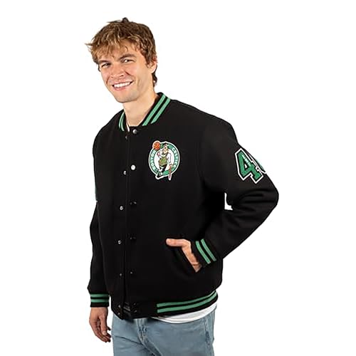 Ultra Game NBA Official Men’s Game Time Varsity Jacket - Unisex, Boston Celtics, Team Color, Small - Image 2