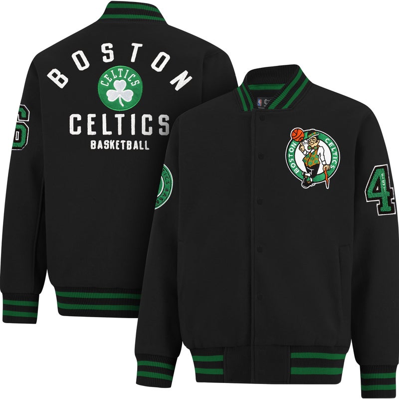 Ultra Game NBA Official Men’s Game Time Varsity Jacket - Unisex, Boston Celtics, Team Color, Small - Image 5