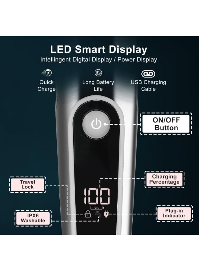 Professional Hair Clipper All In One V-107 ,complete kit,digital display,charging and organizing base,IPX6 - Image 2