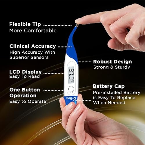 Dr Trust (USA) Waterproof Flexible Tip Digital Thermometer (White)-604 - Image 4