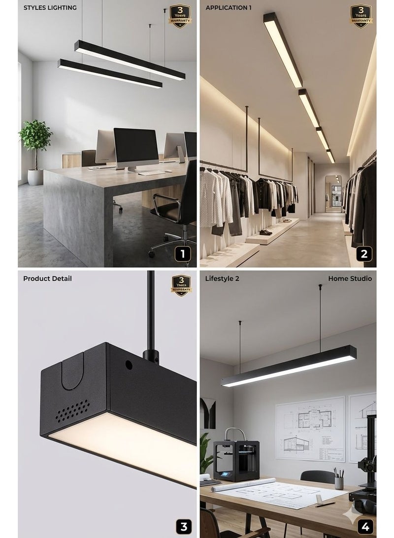 Modern LED Linear Light,black Aluminium 1.2mModern LED Linear Light,black Aluminium 1.2m - Image 2