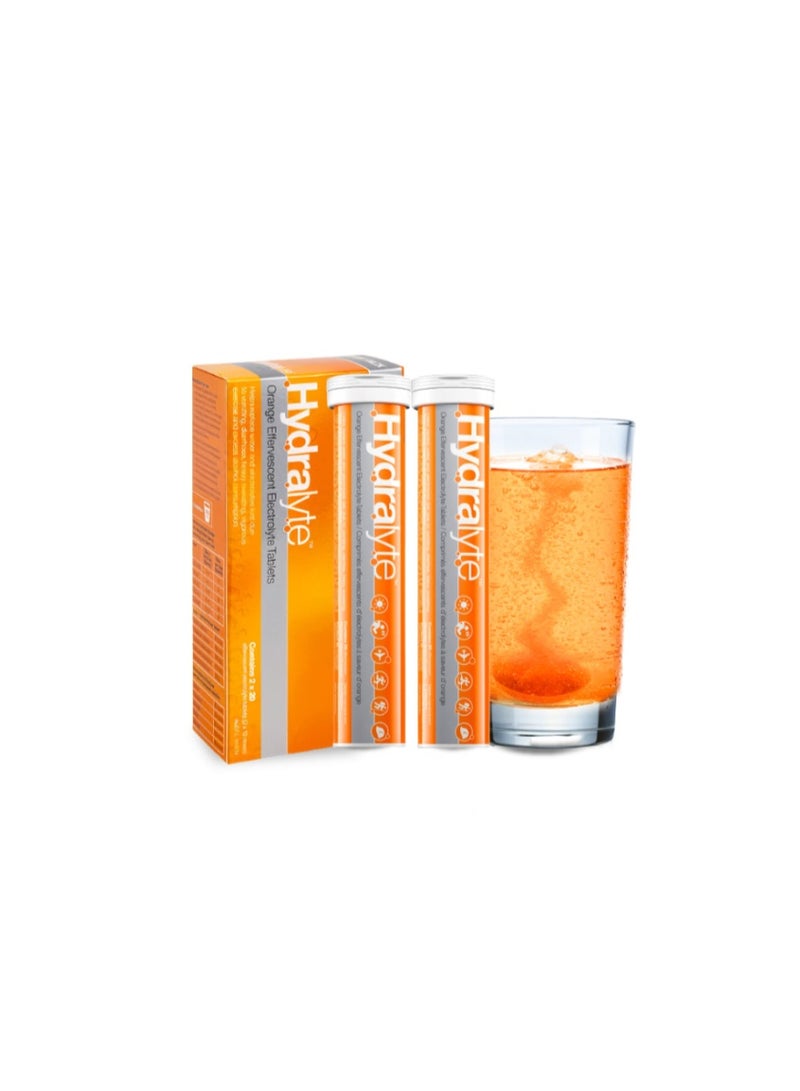 Hydralyte Twin Pack Effervescent Electrolyte Tablet - Orange - 40 Tablets - Image 2