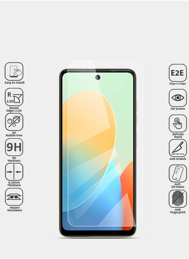 Techie - Tecno Spark Go 2024 Case and Screen Protector Combo Pack 2 in 1 - Transparent TPU Bumper Case with HD Tempered Glass Screen Protector - Image 1