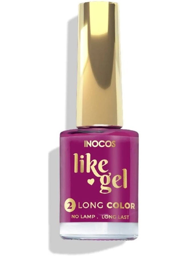 INOCOS Like Gel 2 Long Color Nail Polish 155 Aubergine Purple 11ml - Image 1