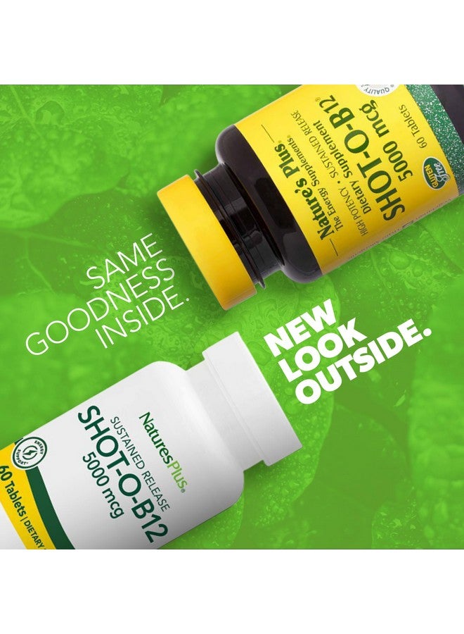 Natures Plus Shot-O-B12 5000 mcg - 30 Sustained Release Tablets, Pack of 2 - Supports Energy Production & Mood - Vegetarian, Gluten Free - 60 Total Servings - Image 2