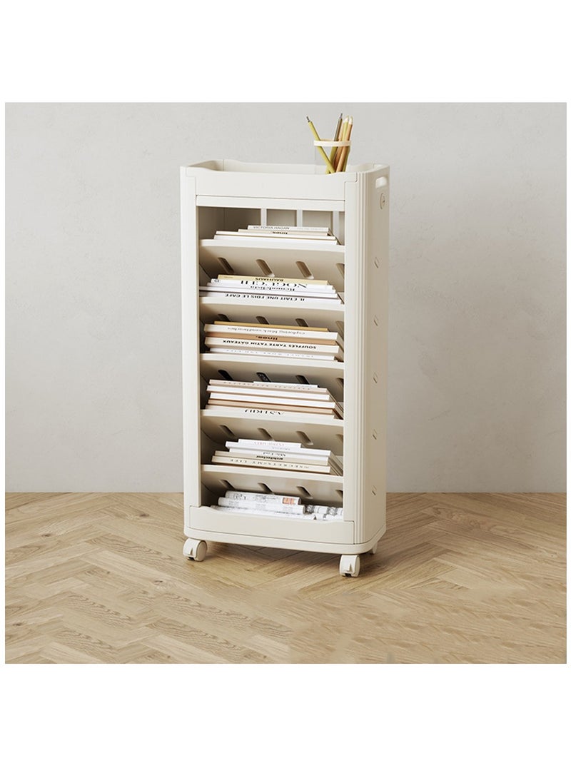 Arabest Desk Organizers and Accessories, Mobile Bookshelf with Wheels, Removable Movable Bookcase Organizer with Wheels, Desk File Organizer, 7-Tier File Organizer, Bookshelves for School Classroom Home  - Image 1