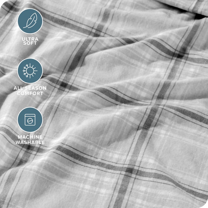Bare Home Queen Sheet Set - Luxury 1800 Ultra-Soft Microfiber Queen Bed Sheets - Double Brushed - Deep Pockets - Easy Fit - 4 Piece Set - Bedding Sheets & Pillowcases (Queen, Tartan Plaid) - Image 3