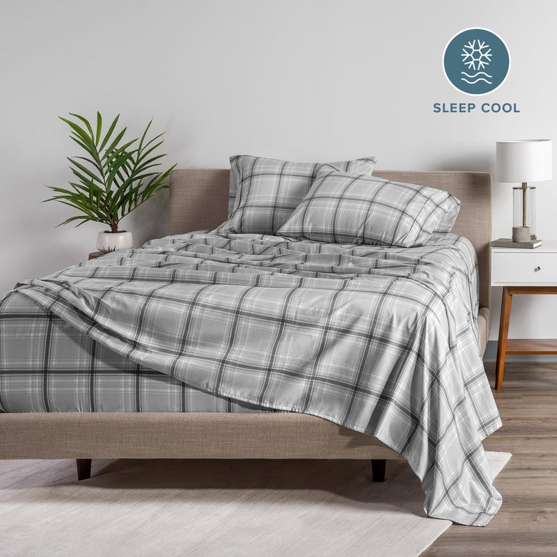 Bare Home Queen Sheet Set - Luxury 1800 Ultra-Soft Microfiber Queen Bed Sheets - Double Brushed - Deep Pockets - Easy Fit - 4 Piece Set - Bedding Sheets & Pillowcases (Queen, Tartan Plaid) - Image 2