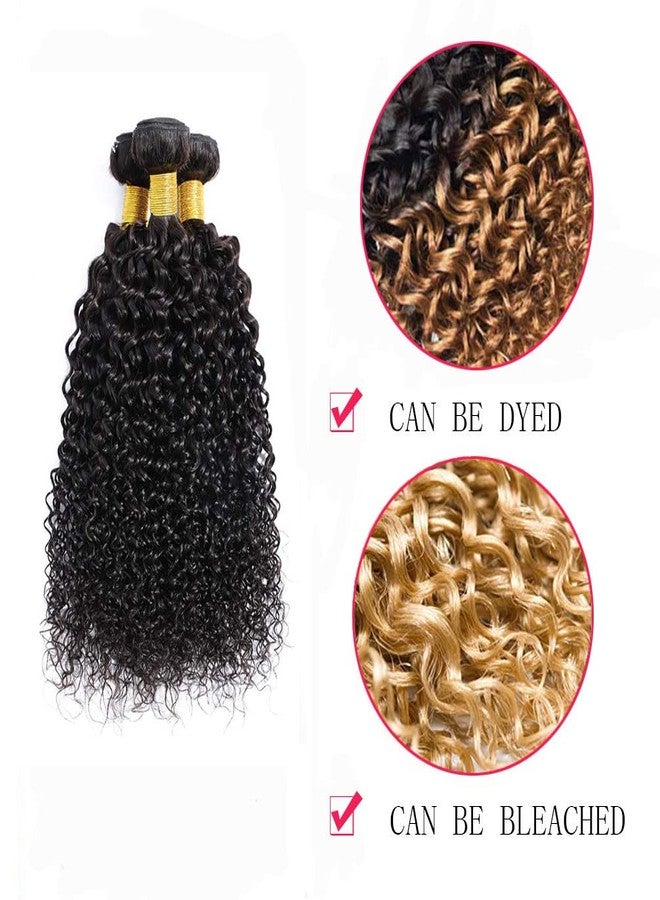Jinhongze Kinky Curly Bundles Human Hair Bundles Brazilian Curly Hair Bundles 12A Virgin Curly Human Hair Bundles Curly Weave Hair Bundles Natural Black (12 14 16) … … - Image 4