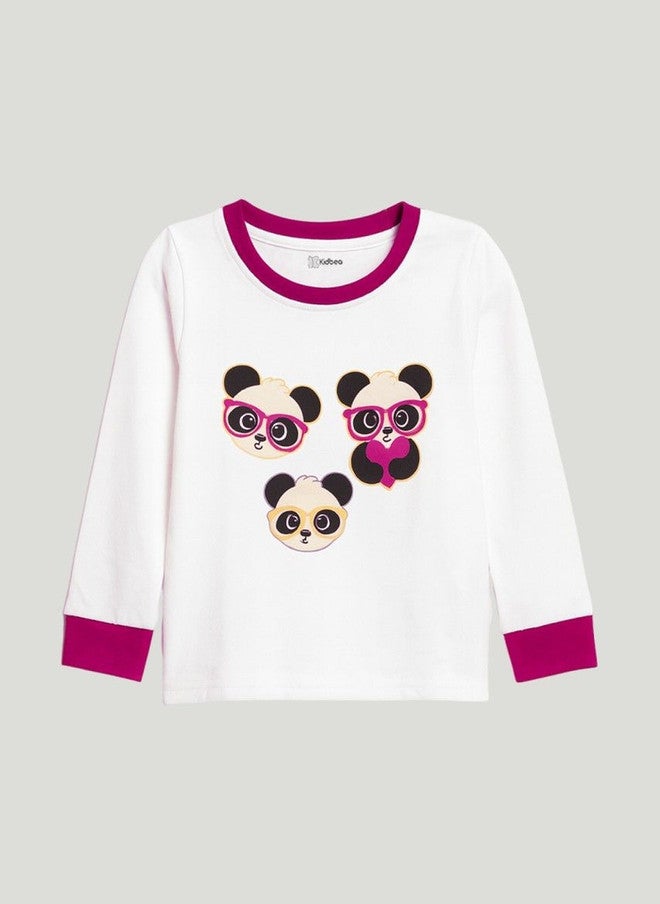 Kidbea Kids Animal Printed Round Neck Full Sleeve Top & Joggers Night Suit - Image 3