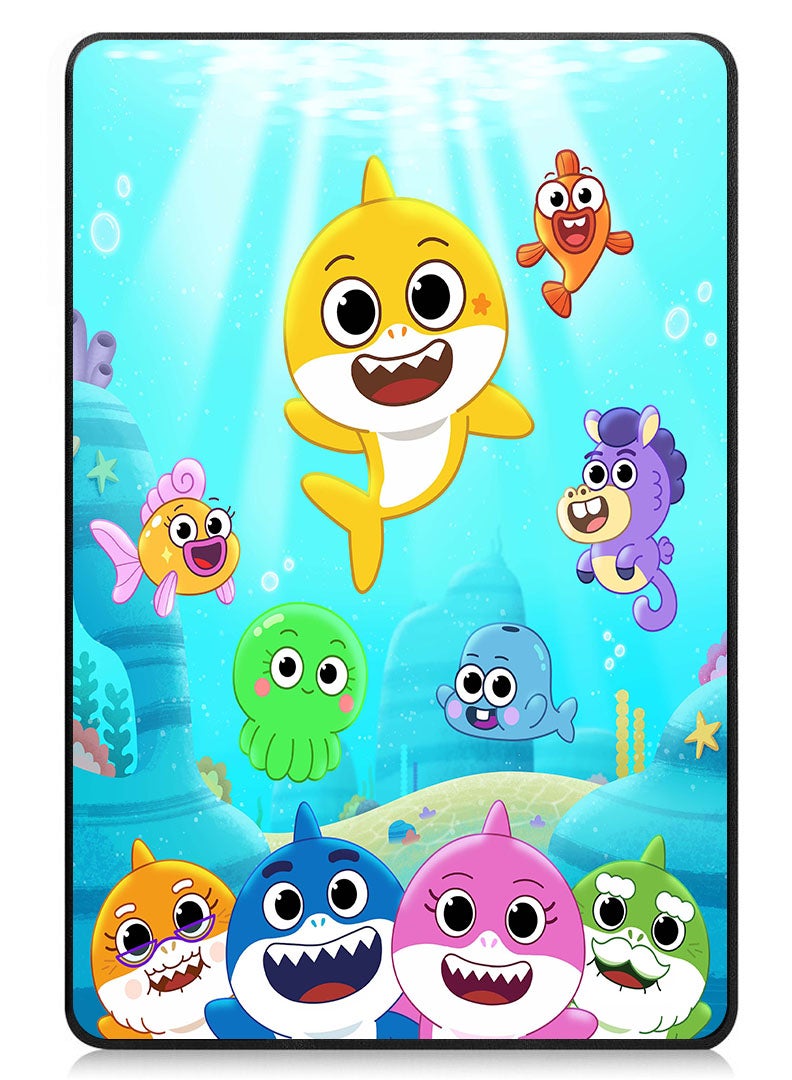 Theodor Protective Flip Case For Samsung Galaxy Tab S6 Lite 10.4 Inch 2024/2022/2020, With Trifold Stand Auto Wake Sleep Shockproof Cover Baby shark 1 - Image 1