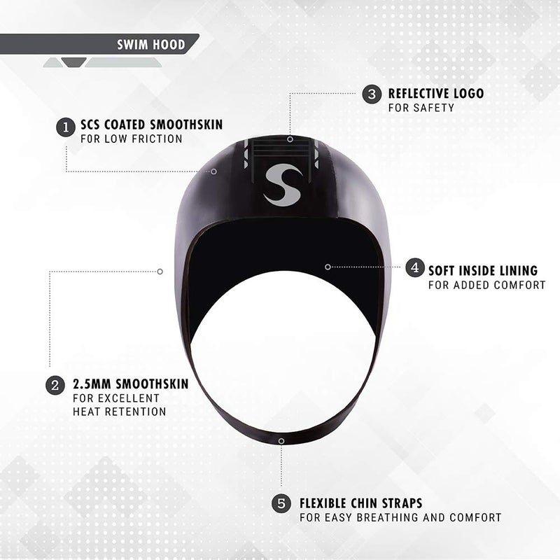 SYNERGY غطاء السباحة سينيرجي - غطاء سباحة نيونبرين سموذسكن (أسود، S/M) - Image 3