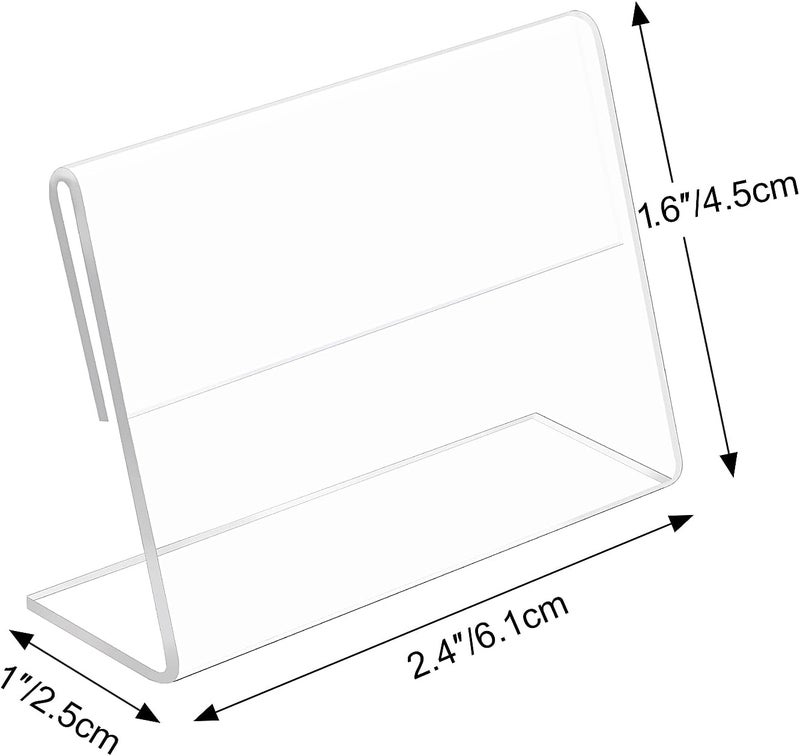 Ludery Small Acrylic Sign Holder 2.4 x 1.6 Inch,Mini Food Sign Labels for Party Buffet,L-Shape Name Card Display Holder, Mini Clear Acrylic Sign Display Holder for Office, Store, Restaurant - 30 Pack - Image 2