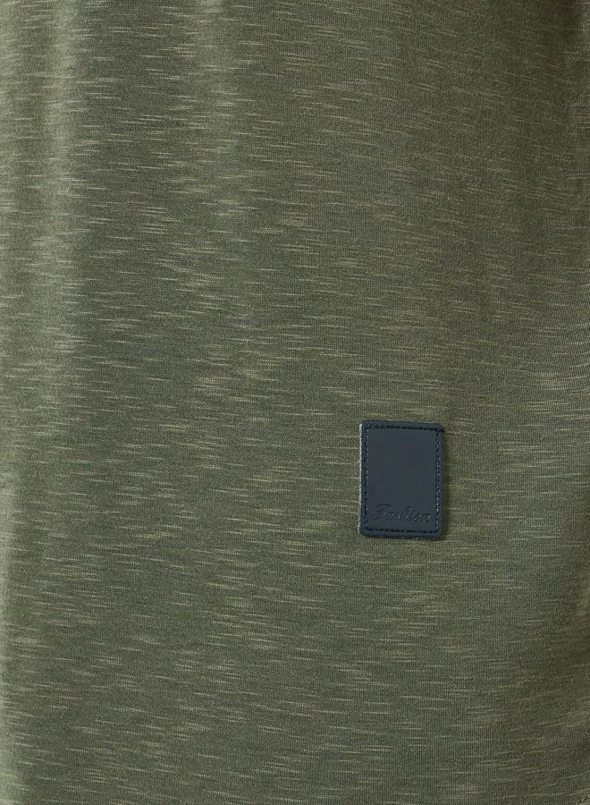 Take Two  Men Khaki Acid Wash Crew Neck T-Shirt for Men | Best Price UAE