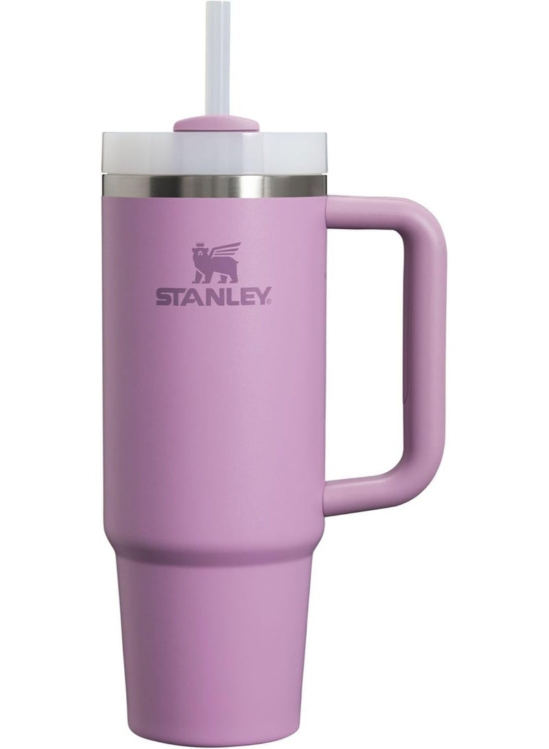 Stanley cup 40 oz Thermal Mug with Straw and Handle, 1200 ml Coffee Mug To Go, Double-Walled Stainless Steel Vacuum Insulated Mug with Lid, Portable Car Mug for Hot and Cold Drinks (Light Purple) - Image 1
