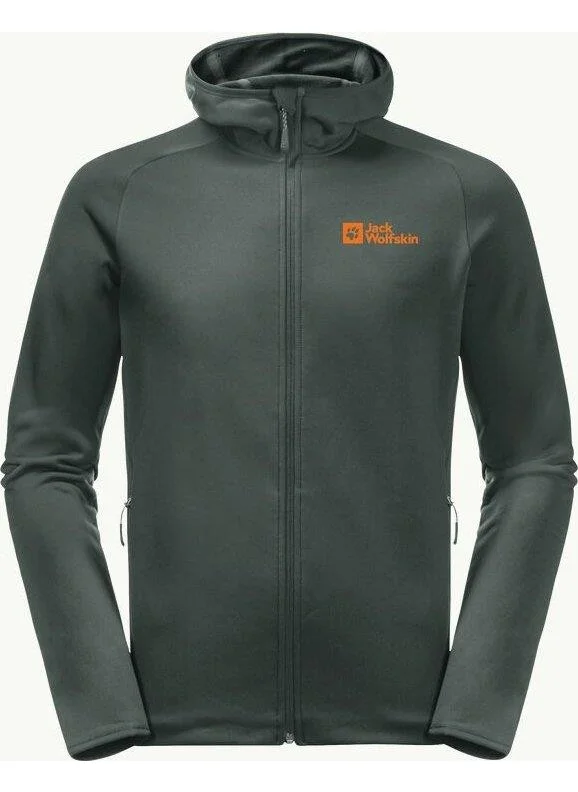 جاك ولفسكن 1710541-4161 Baiselberg Hooded Fz M Men's Fleece Jacket