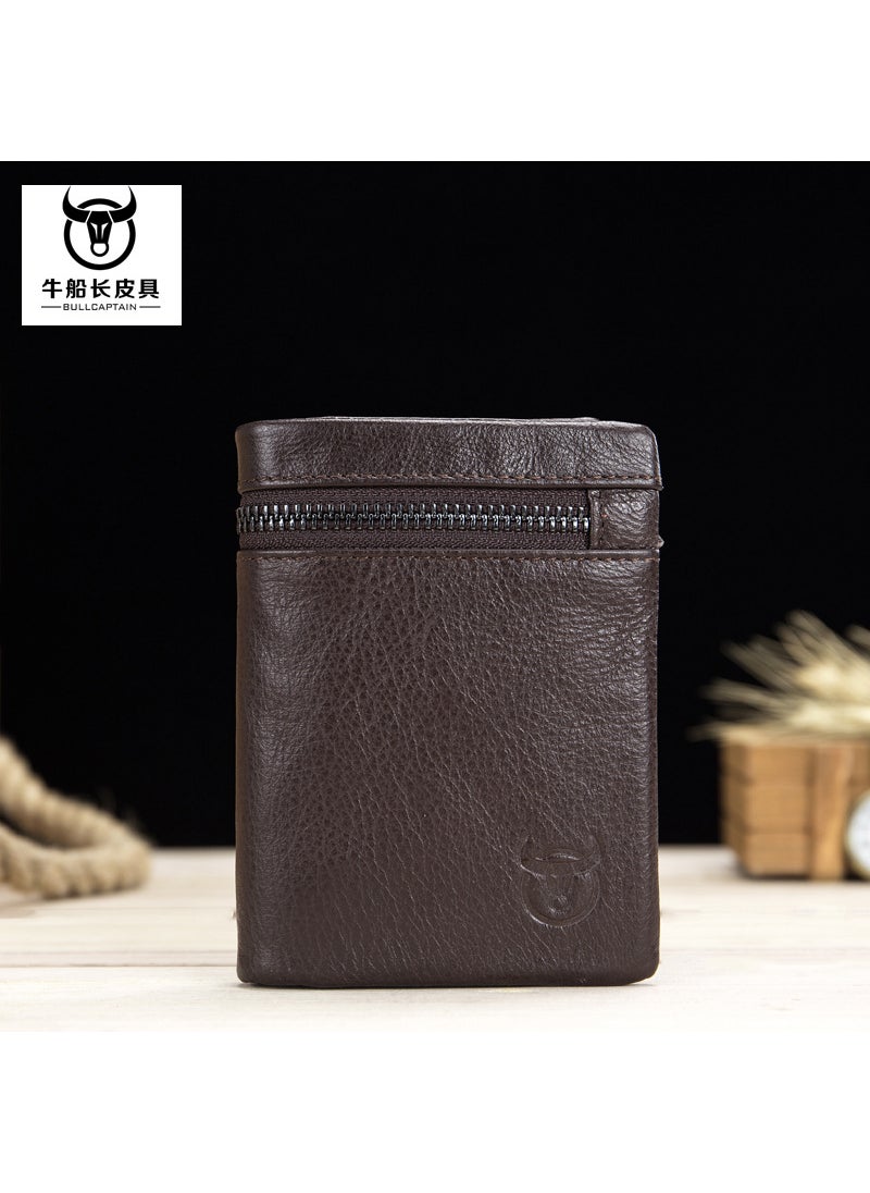 Generic Mens Genuine Leather Wallet with Multiple Card Slots Brown 