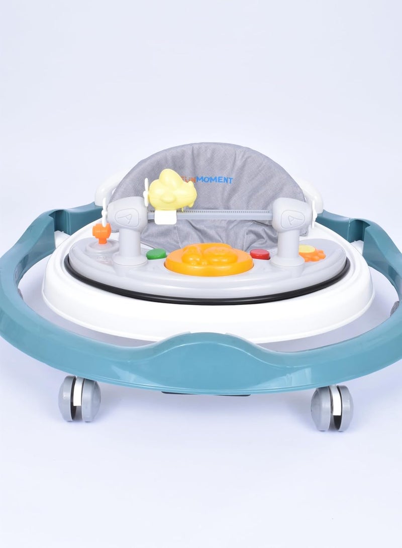 Baby Walker for Kids, Foldable Kids Walker with 2 Height Adjustable, Cushion Padded Seat, Musical Toy Bar | Kids Activity Walker for Toddlers | Push Walker for Baby Boy Girl 6 to 18 Months Blue - Image 3