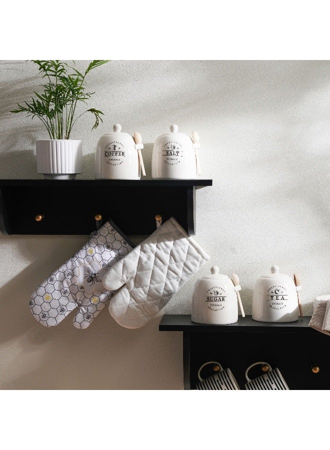 Pan Home علبة شاي زيرا مع ملعقة 700 مل - أبيض - Image 2