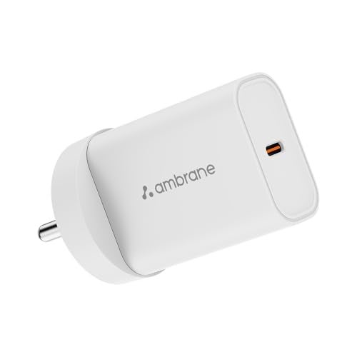 Ambrane 36W Fast GaN Charger, Super Compact iPhone, Macbook Air & Android Smartphones Adapter, PD Technology for Fast Charging, Small Size Perfect for Travels For all Type C Devices (Charge i36,White) - Image 1