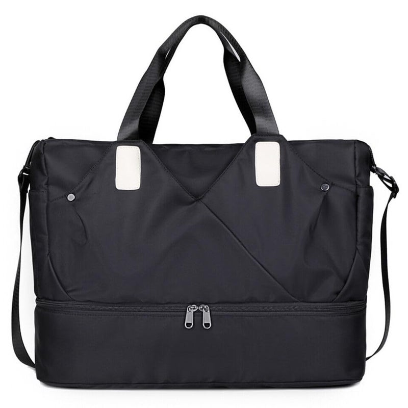 Handcuffs Duffle Bag for Men & Women | Waterproof Gym Bag with Shoe Compartment, Adjustable Shoulder Strap & Wet Pockets | Travel | Workout | Overnight & Weekend Duffel Bag | Trolley Sleeves (Black) - Image 1