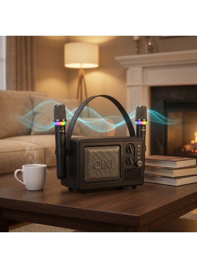 QiXi 8-Band FM Radio, Bluetooth Speaker, 110W Peak Dual Speakers with Big Volume, 2400mAh Long Battery Life, TWS Wireless Pairing, 1.7kg Retro Portable Model - Image 5