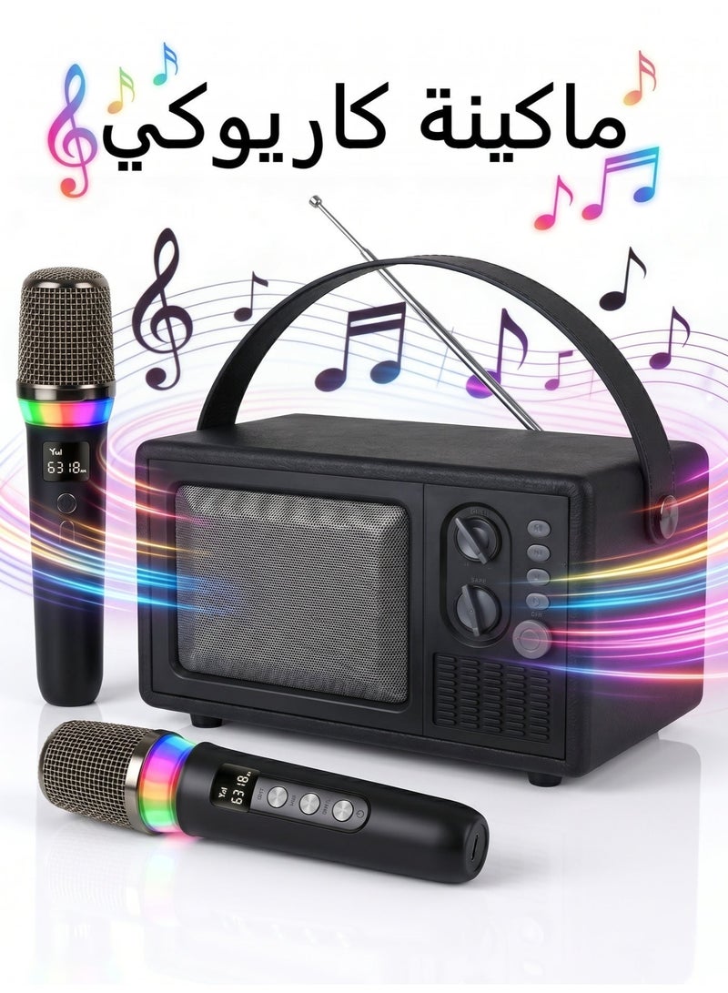 lanthour 8-Band FM Radio, Bluetooth Speaker, 110W Peak Dual Speakers with Big Volume, 2400mAh Long Battery Life, TWS Wireless Pairing, 1.7kg Retro Portable Model - Image 1