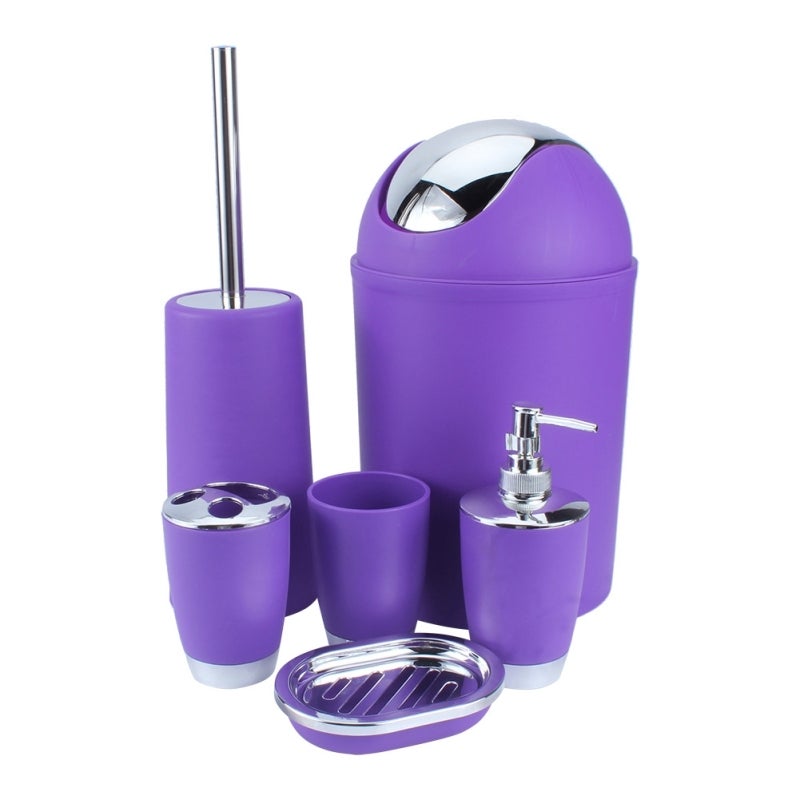 Bathroom Accessory Set Easy Clean Resin Multifunctional Organizer - Non Slip Tumbler Soap Dish Dispenser Toothbrush Holder for Bathroom Storage - Image 1