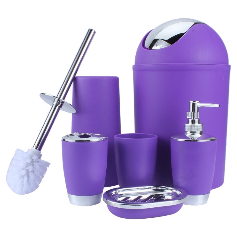 Bathroom Accessory Set Easy Clean Resin Multifunctional Organizer - Non Slip Tumbler Soap Dish Dispenser Toothbrush Holder for Bathroom Storage - Image 3