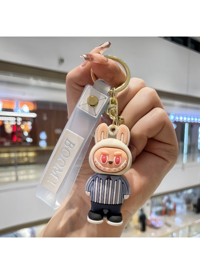 LABUBU Cartoon Labubu Little Sheep Keychain Pendant Silicone Three-dimensional Figurine Schoolbag Pendant 