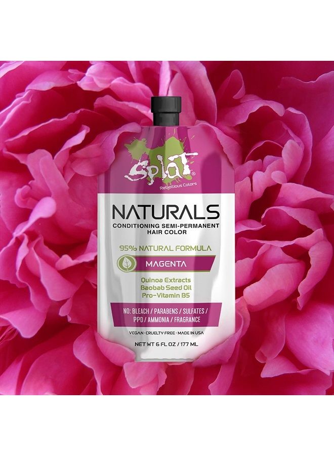 SPLAT Naturals in Magenta, Conditioning Semi-Permanent Pink Hair Color Kit, 6 oz - Image 4