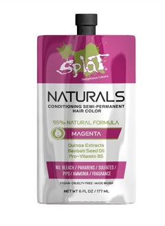 SPLAT Naturals in Magenta, Conditioning Semi-Permanent Pink Hair Color Kit, 6 oz  - Image 1