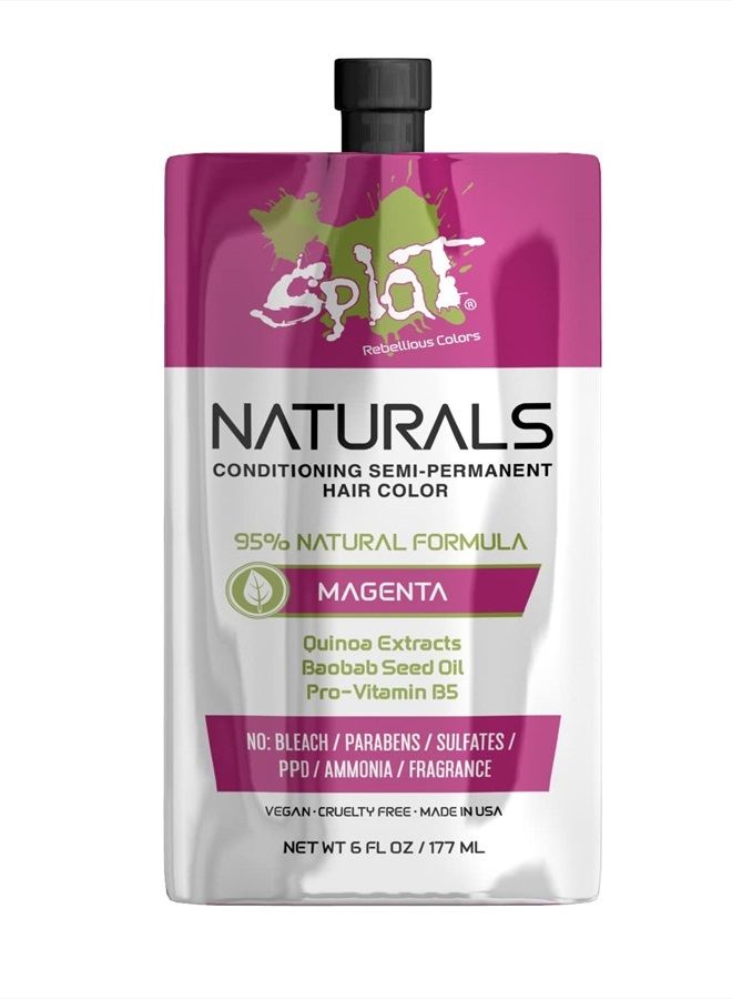 SPLAT Naturals in Magenta, Conditioning Semi-Permanent Pink Hair Color Kit, 6 oz - Image 1