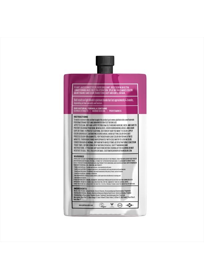 SPLAT Naturals in Magenta, Conditioning Semi-Permanent Pink Hair Color Kit, 6 oz - Image 2